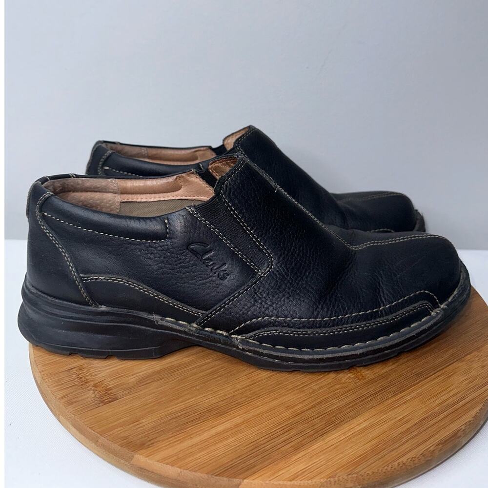 Clarks Collection Black Pebble Leather Comfort Loafer Men's US 11 - 78537